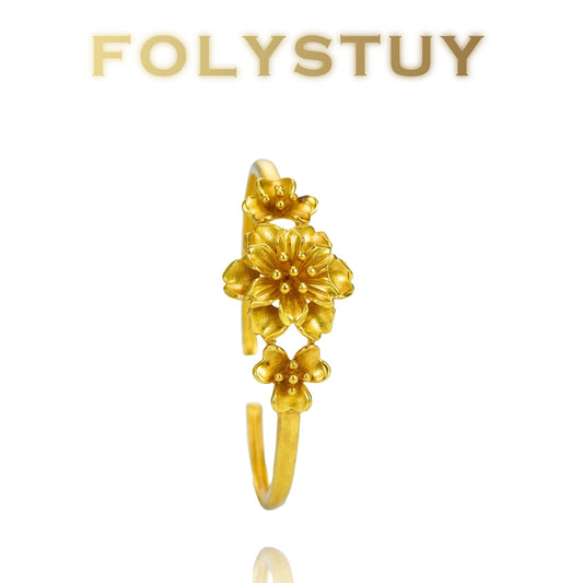 FOLYSTUY (YNT01) 24k gold filled Flower Bangle