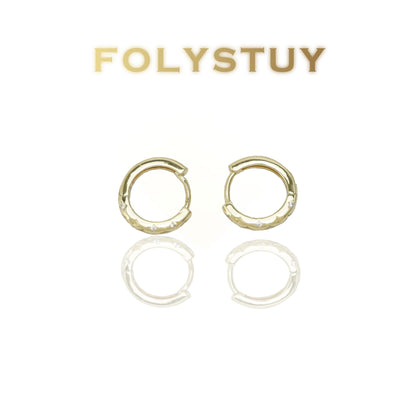 【FOLYSTUY (C0073)】24k gold filled Plain hoop earrings