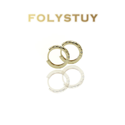【FOLYSTUY (C0073)】24k gold filled Plain hoop earrings
