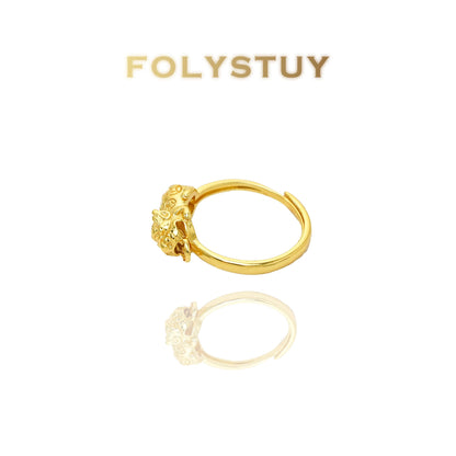 【FOLYSTUY(YNZ53)】24k gold filled Exquisite Coin & Pixiu Ring