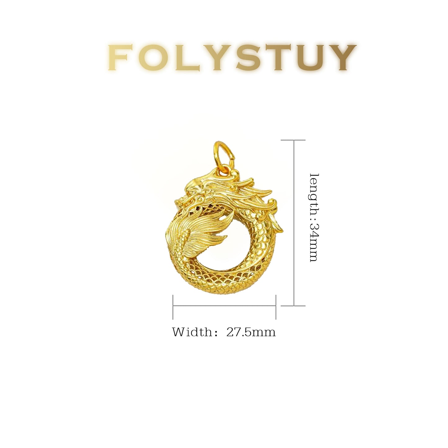 【FOLYSTUY (YNK17)】] 24k gold filled Dragon-shaped Pendant