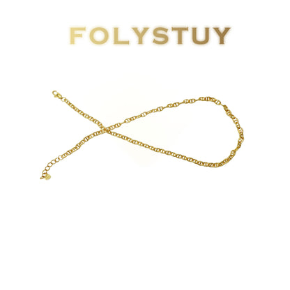 【FOLYSTUY (Y146)】24k gold filled O-shaped necklace