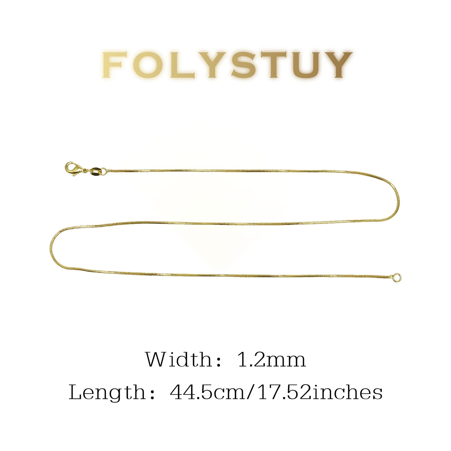 [FOLYSTUY (Y152)] 24k gold filled Snake bone chain necklace
