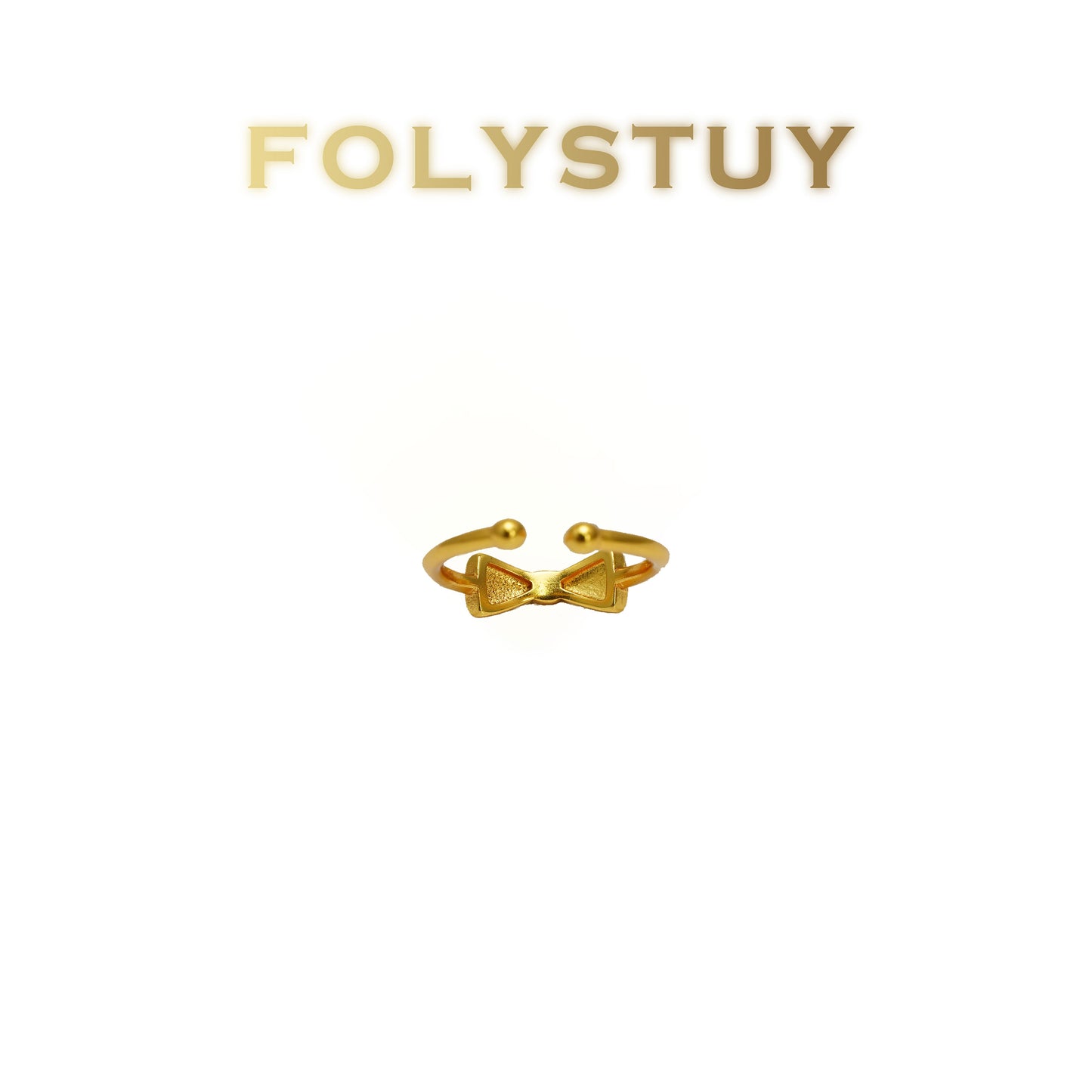 [FOLYSTUY(YNZ58)] 24k gold filled Bowknot open ring