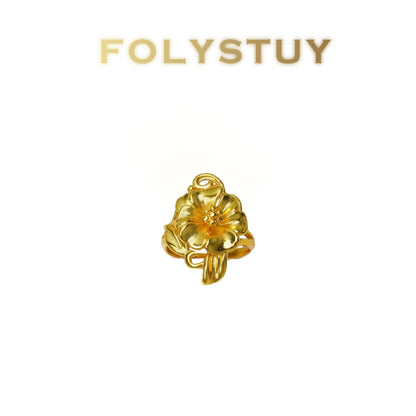 【FOLYSTUY(YNZ60)】24k gold filled Blooming flowers-Gold Floral Design Jewelry