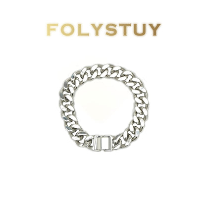 [FOLYSTUY (W179)] 24k gold filled Silver large Cuba bracelet