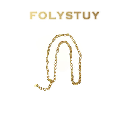 【FOLYSTUY (Y146)】24k gold filled O-shaped necklace
