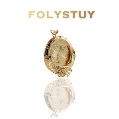 FOLYSTUY(K143) 24k gold filled Eagle's Hold Pendant