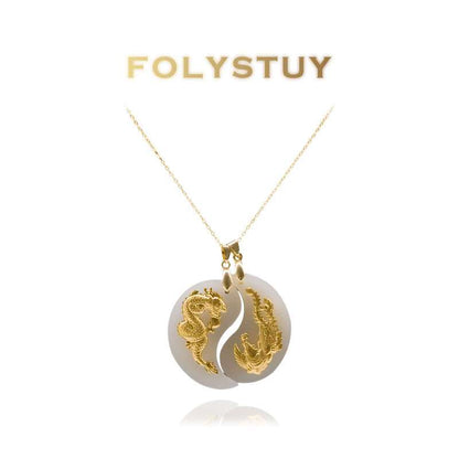 A pair of dragon and phoenix pendants NO.JXY64