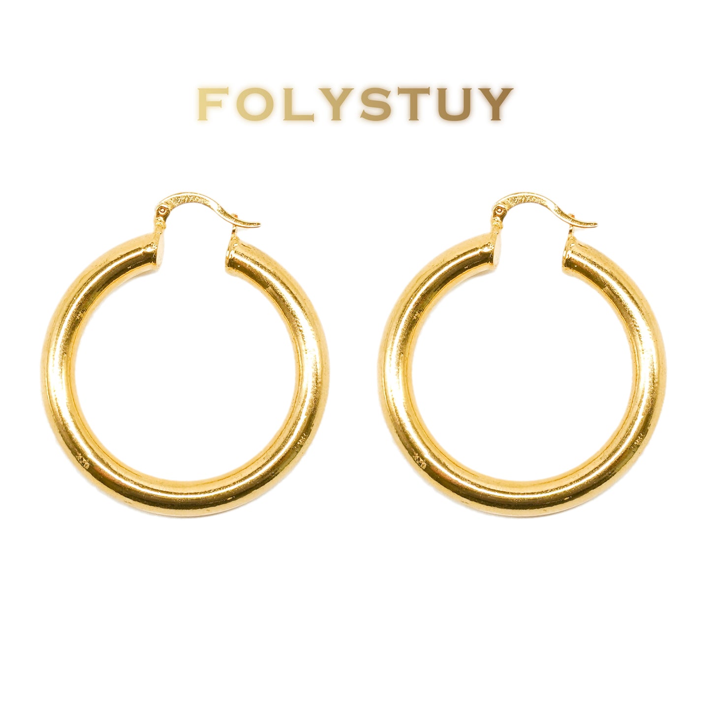 C33 Glossy Vegan Hoop Earrings