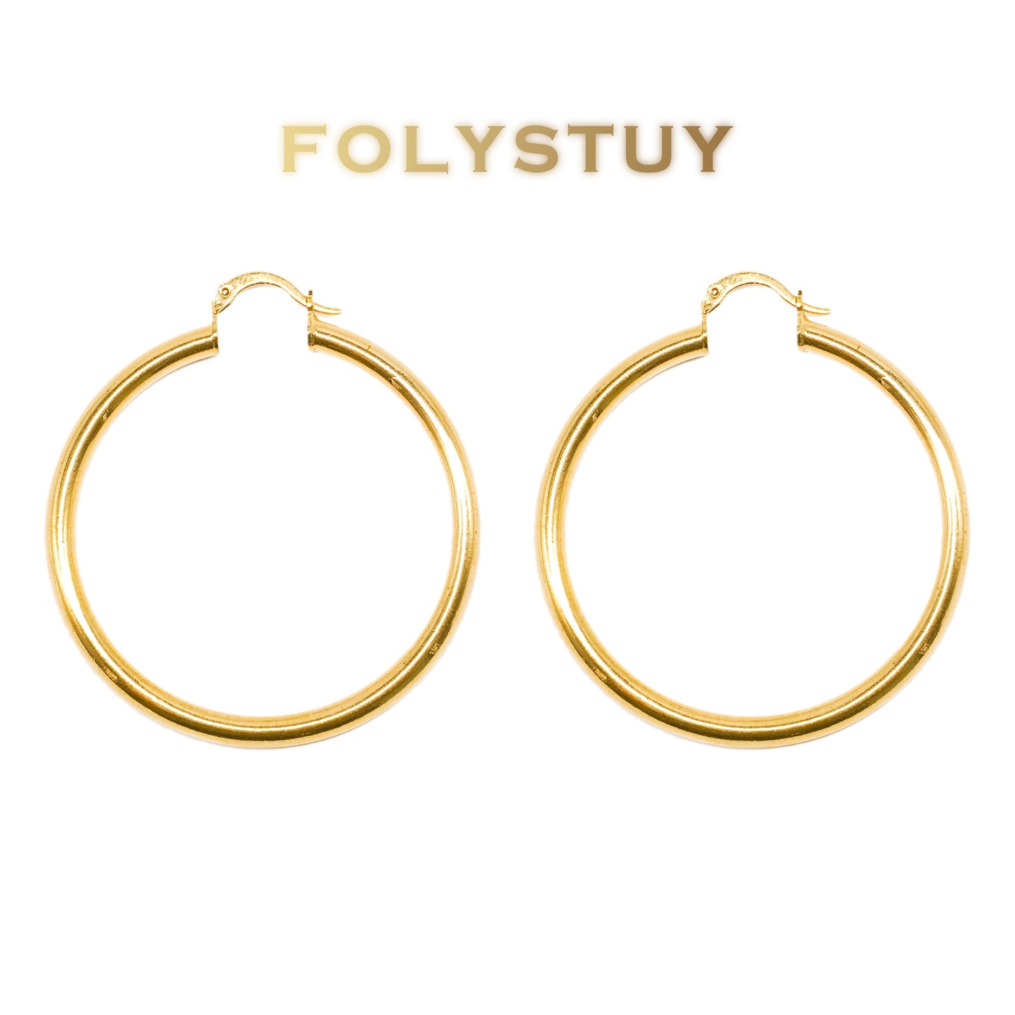 C34 Glossy Vegan Hoop Earrings