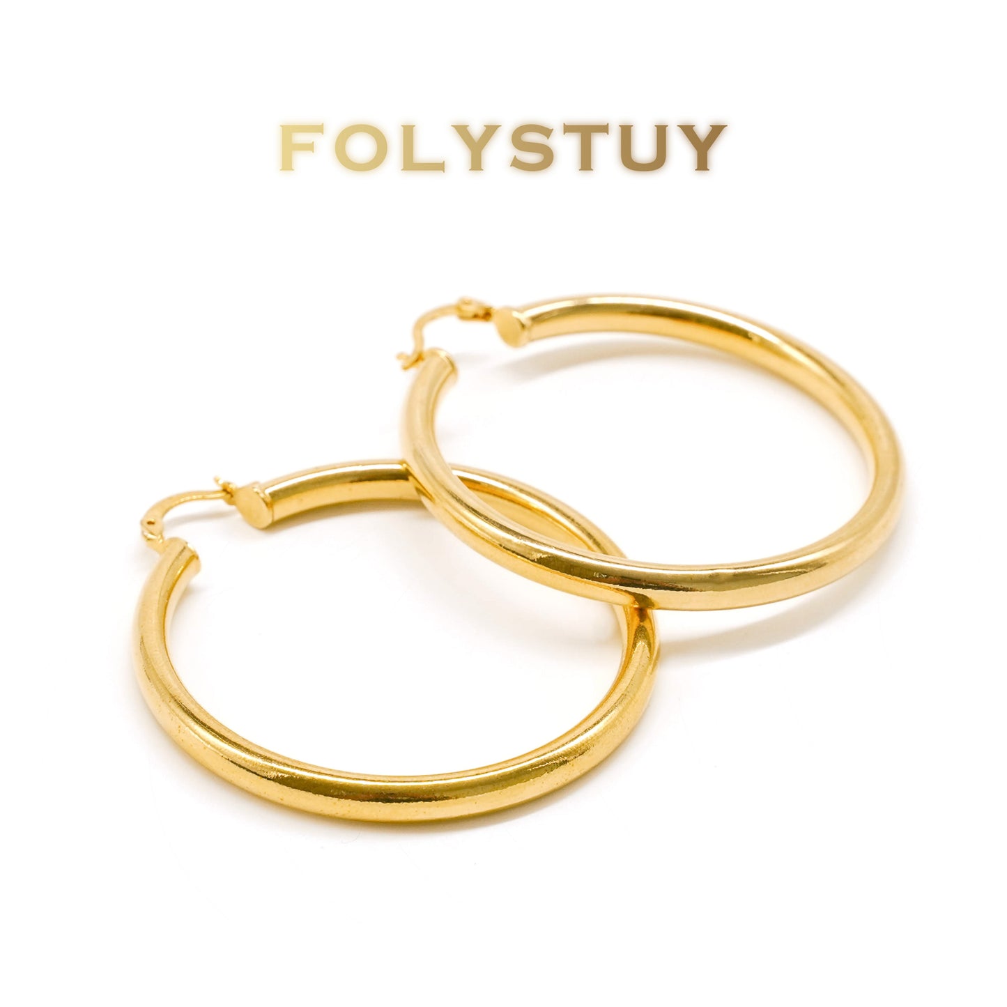 C34 Glossy Vegan Hoop Earrings