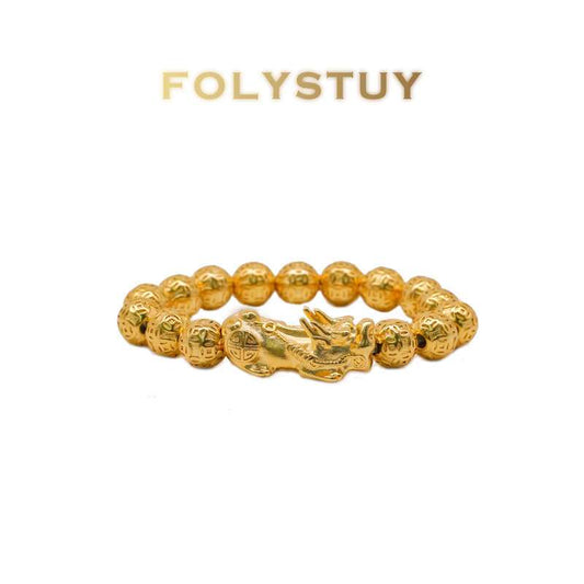 Double Pixiu Coin Bead Bracelet NO.W68