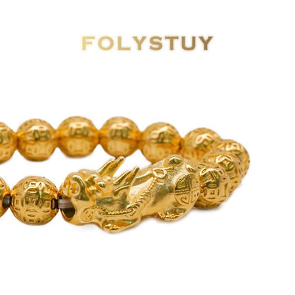 Double Pixiu Coin Bead Bracelet NO.W68