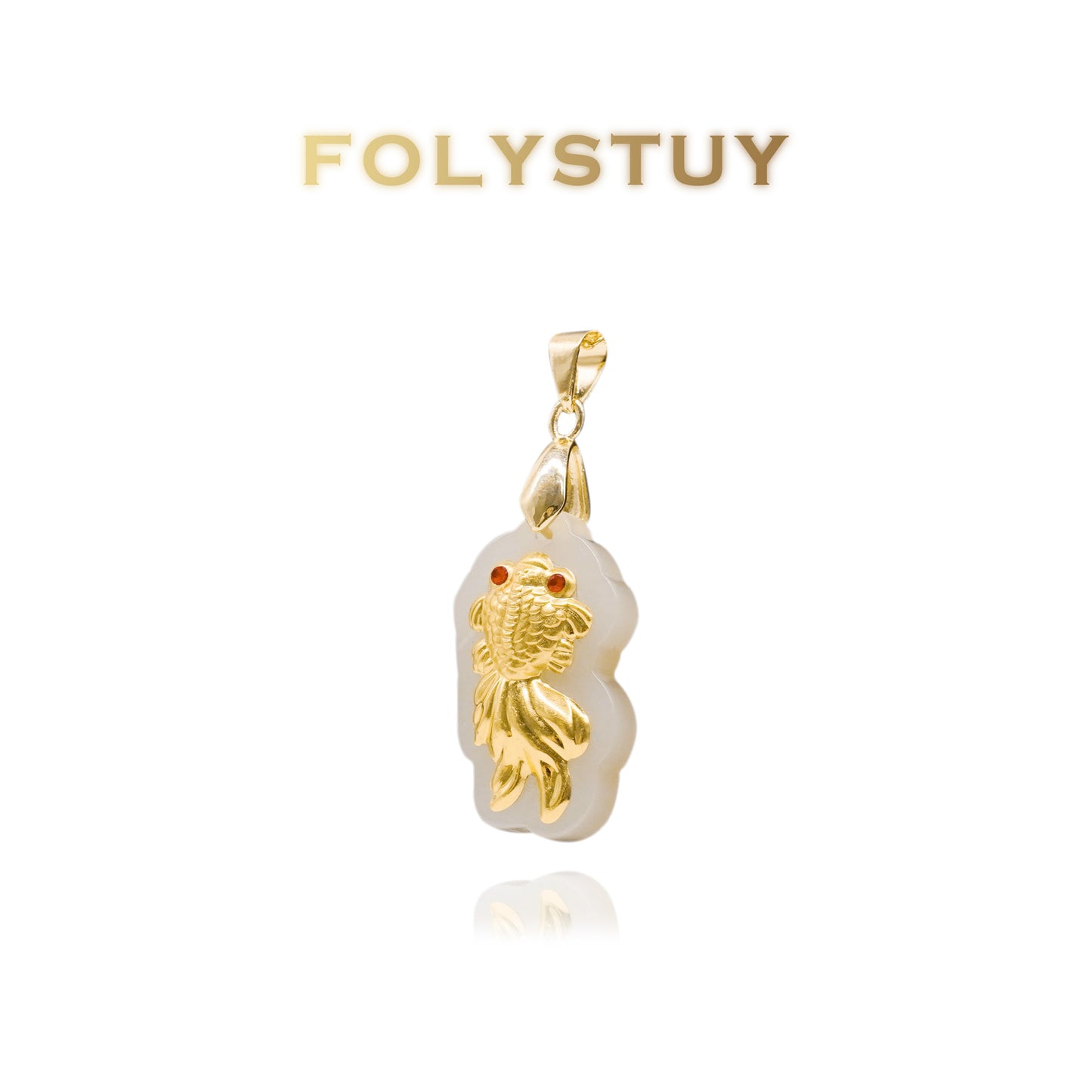 JXY13 Gemstone Goldfish Pendant