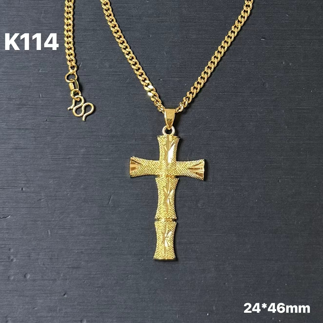 K114 Bamboo Cross Pendant