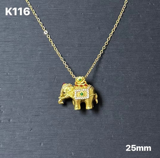 K116 Diamond Elephant Pendant