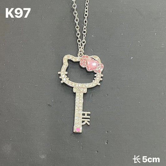 K97 White Gold KT Cat Pendant