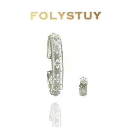 Platinum Vintage Court Style Bangle NO.T88