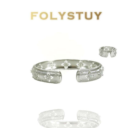 Platinum Vintage Court Style Bangle NO.T88