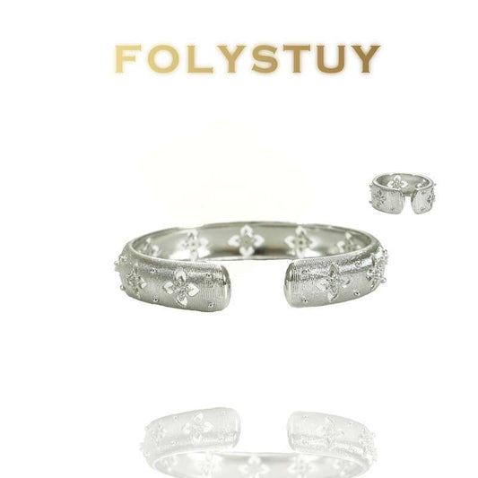 Platinum Vintage Court Style Bangle NO.T88