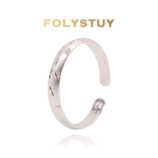 T54 Silver Full Star Bangle