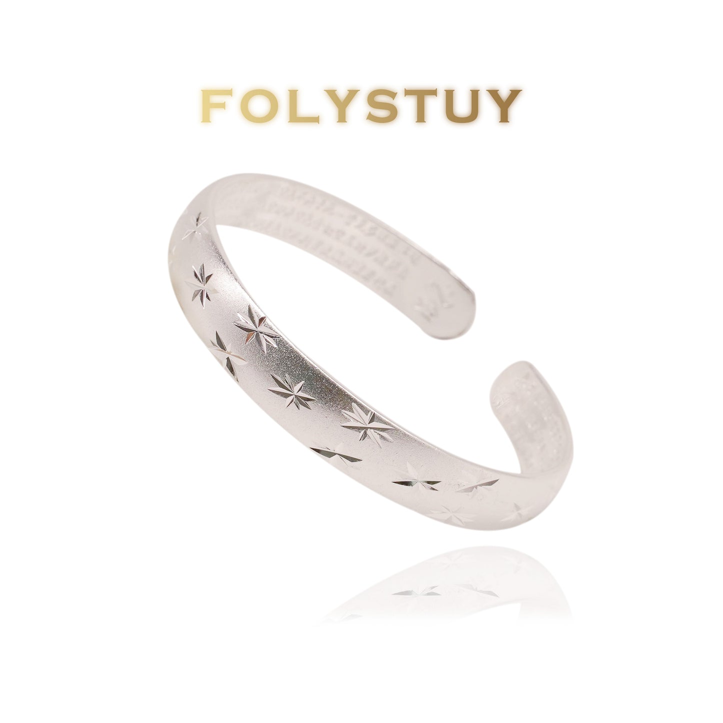 T54 Silver Full Star Bangle