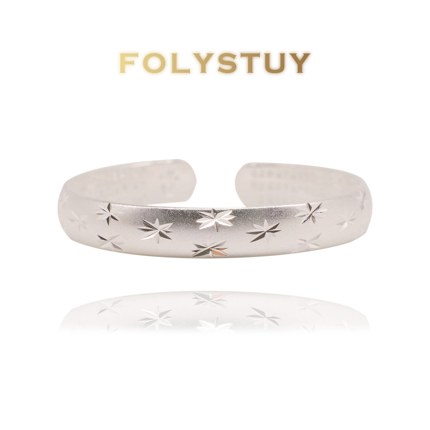 T54 Silver Full Star Bangle