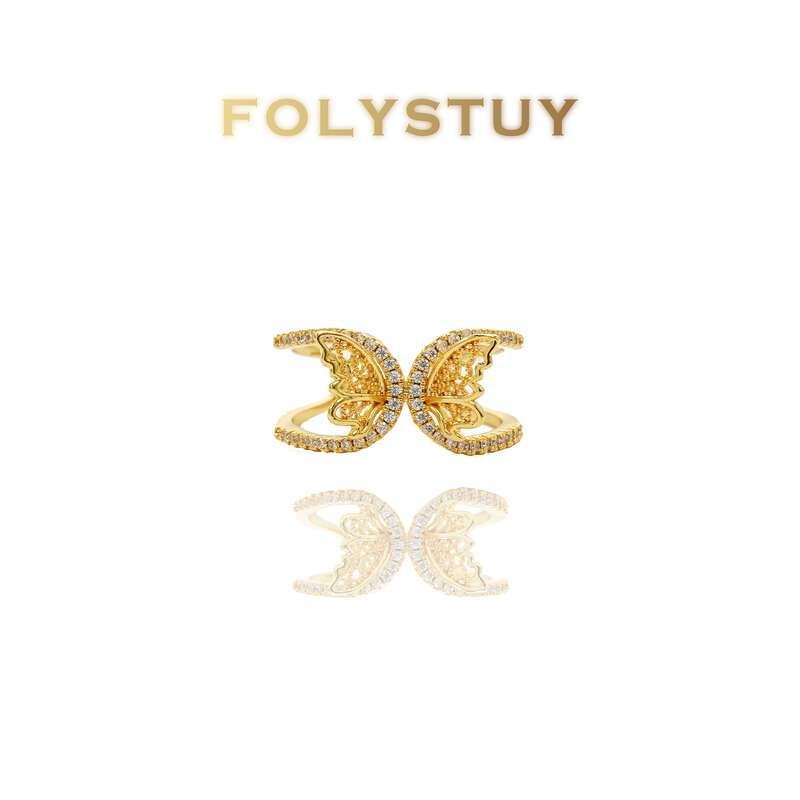 White Gem Butterfly Ring NO.Z125