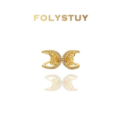 White Gem Butterfly Ring NO.Z125