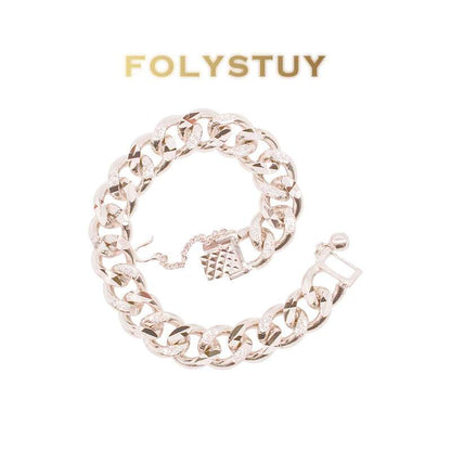 White Gold Cuban Bracelet NO.W33