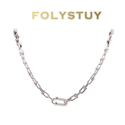 White Gold Paperclip Jewelry Set NO.Y125