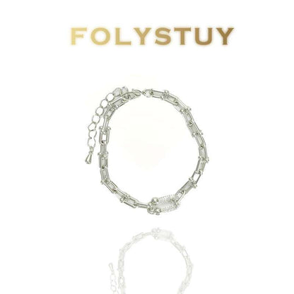 White Gold Paperclip Jewelry Set NO.Y125