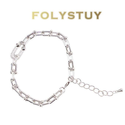 White Gold Paperclip Jewelry Set NO.Y125