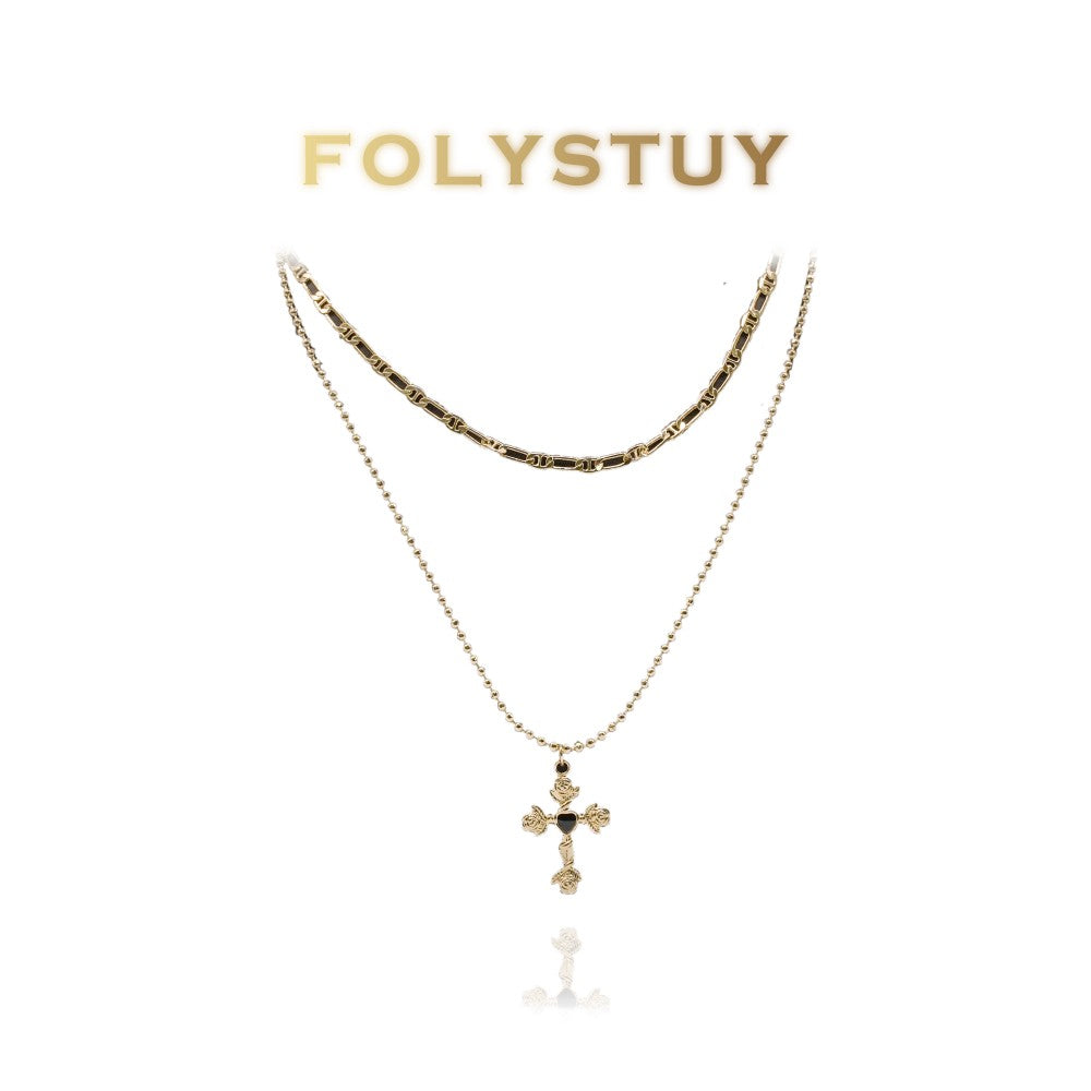 Y89 Double Cross Necklace