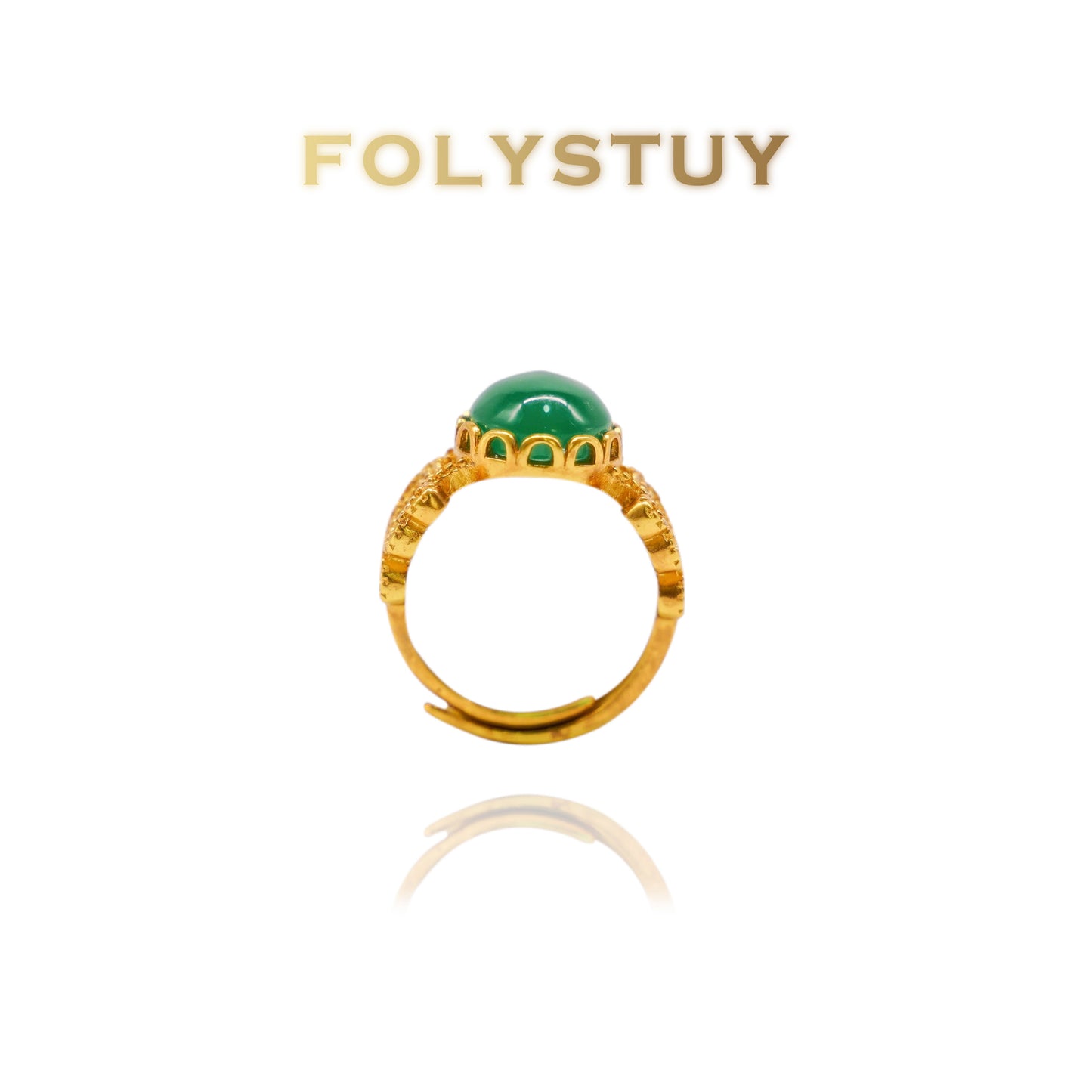 YNZ07 Green Agate Ring