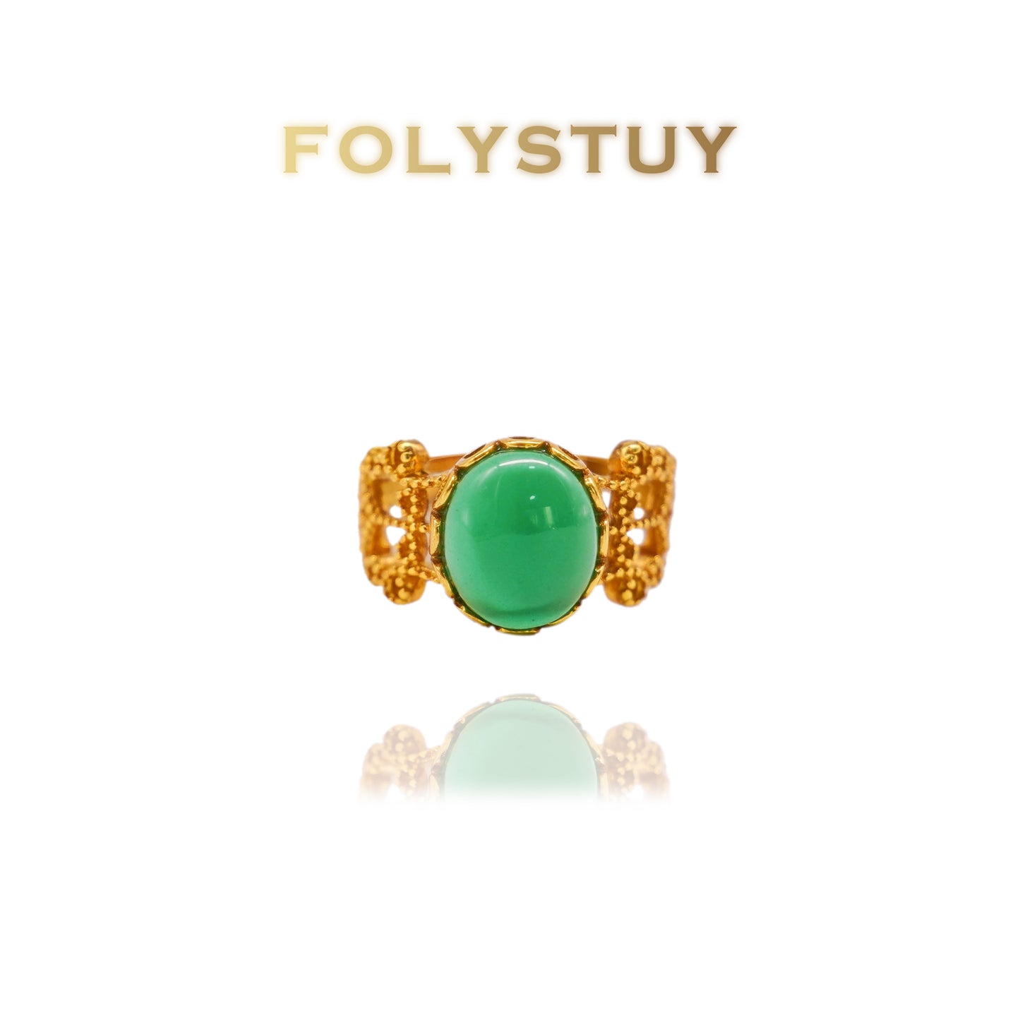 YNZ07 Green Agate Ring