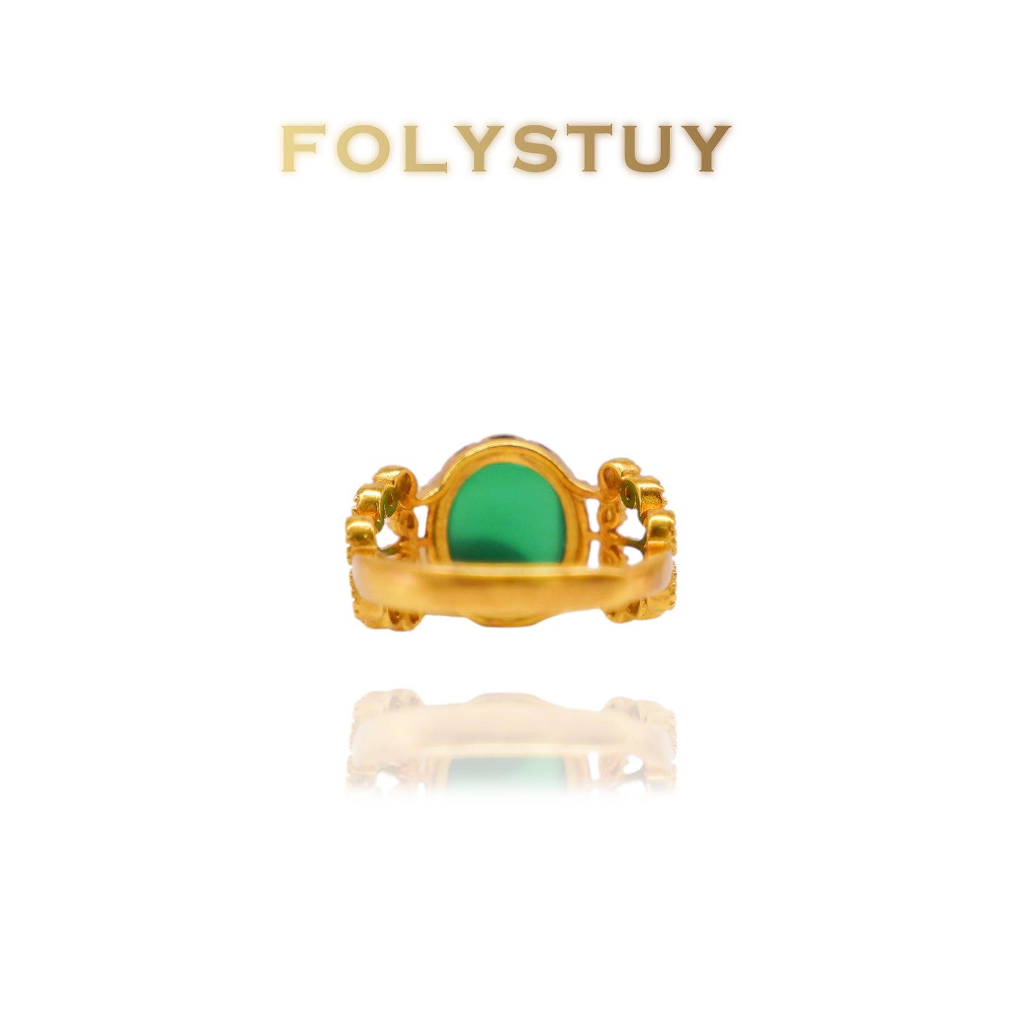 YNZ07 Green Agate Ring