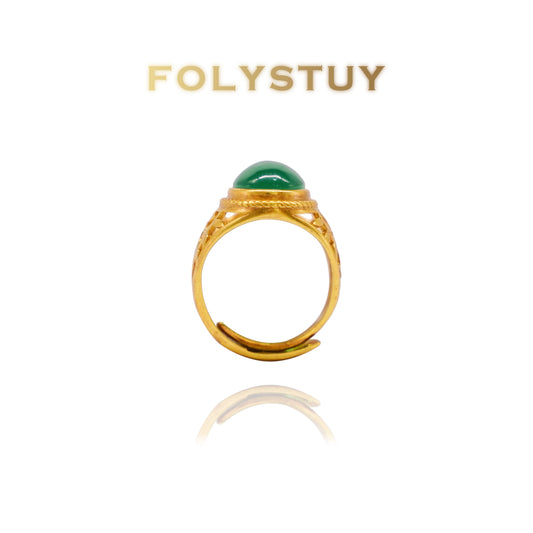 YNZ09 Green Agate Ring