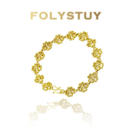 【FOLYSTUY (YNW11)】24k gold filled Clover Bracelet