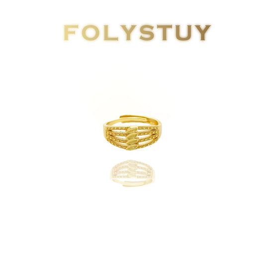 【FOLYSTUY(YNZ55)】24k gold filled Exquisitely Designed Ancient  Three-in-one ring