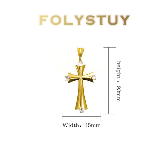 FOLYSTUY(YNK09) 24k gold filled Cross Pendant