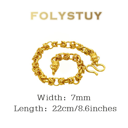 【FOLYSTUY(YNW15)】24k gold filled Dragon Bone Hand Chain