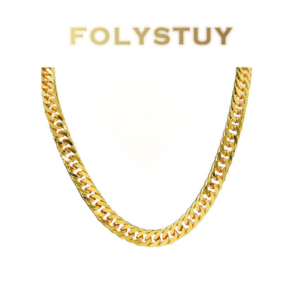 【FOLYSTUY (Y129)】24k gold filled Cuban Chain Necklace