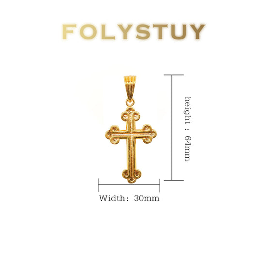 FOLYSTUY(K135) 24k gold filled Cross Pendant