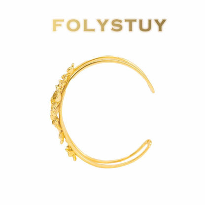 [FOLYSTUY (YNT04)] 24k gold filled Flower Bangle