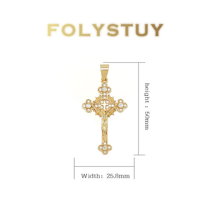 FOLYSTUY(K144) 24k gold filled Cross pendant