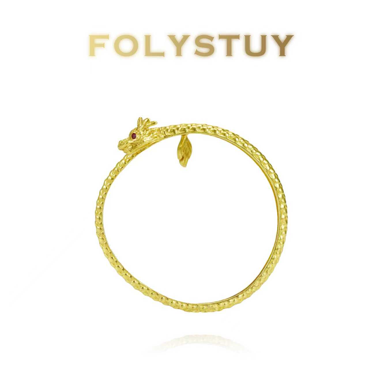 [FOLYSTUY (YNT03)] 24k gold filled Dragon Bangle With Dragon Ring