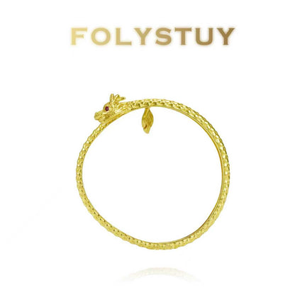 [FOLYSTUY (YNT03)] 24k gold filled Dragon Bangle With Dragon Ring