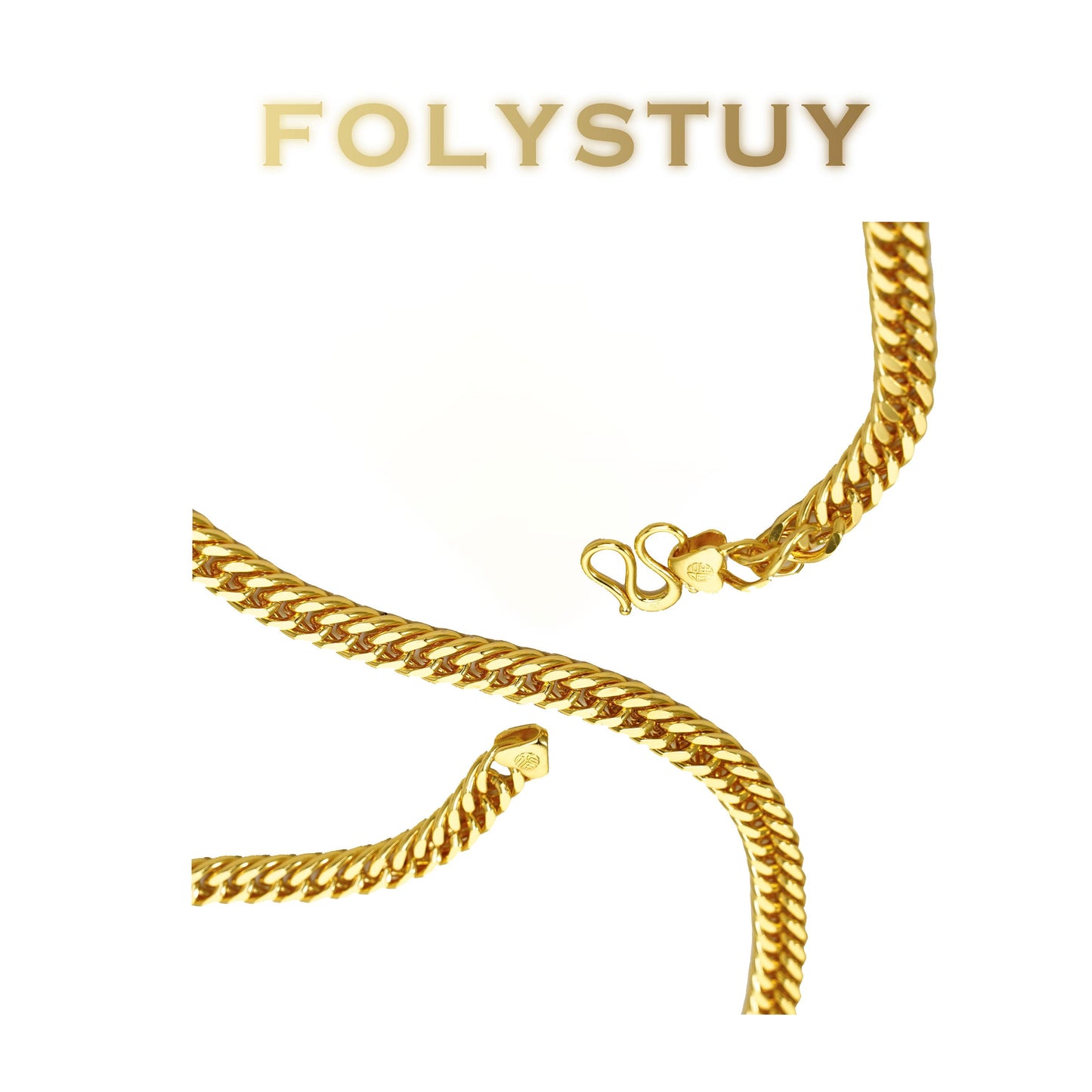 [FOLYSTUY (Y131)] 24k gold filled Cuban Chain Necklace